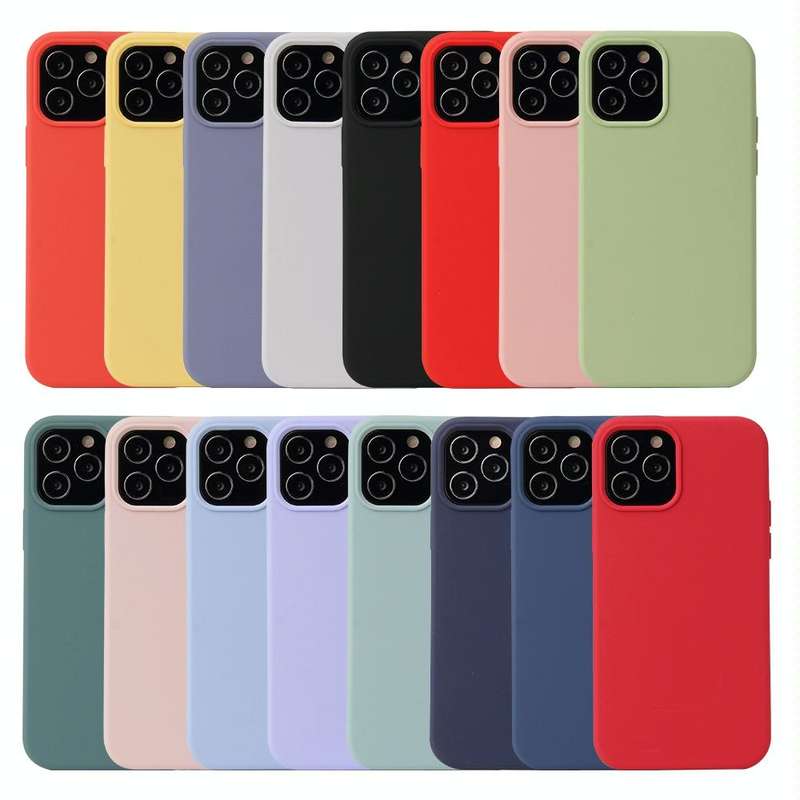 For iPhone 12 mini Solid Color Liquid Silicone Shockproof Protective Case(Lavender Grey)