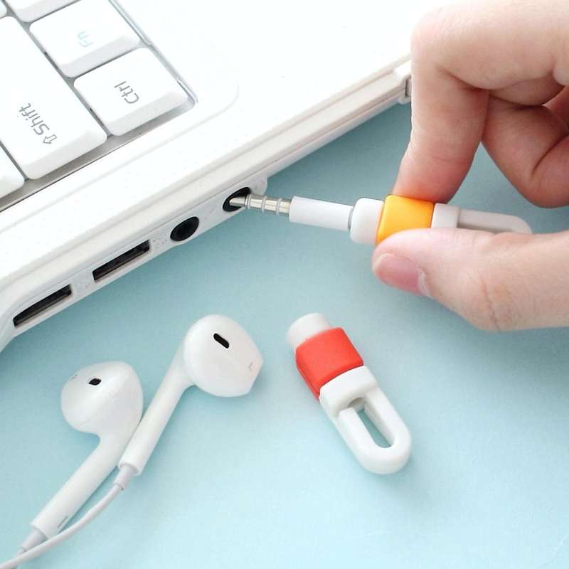 Earphone Headphone Wire Cable Line Protective Cover Winder Cord Wrap Organizer, Random Color Deli...