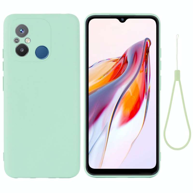 For Xiaomi Redmi 12C / 11A / Poco C55 Pure Color Liquid Silicone Shockproof Phone Case(Green)