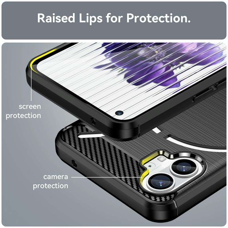 For Nothing Phone 1 Brushed Texture Carbon Fiber TPU Phone Case(Black)