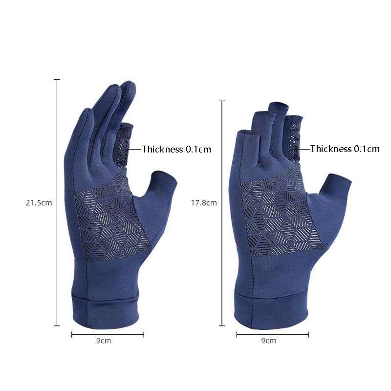 Sports Riding High Elasticity Fishing Protective Gloves, Size: One Size(Gray Two Fingers)