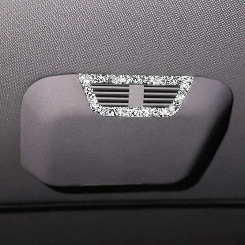 For BMW Series 3 E46 1998-2005 Car Rear Seat Roof Air Outlet Diamond Decoration Sticker, Left and...