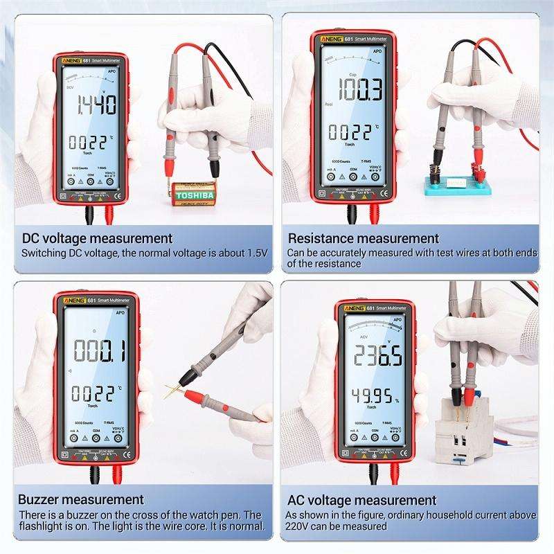 ANENG 681 LCD Digital Display Screen Smart Automatic Range Rechargeable Multimeter(Black)