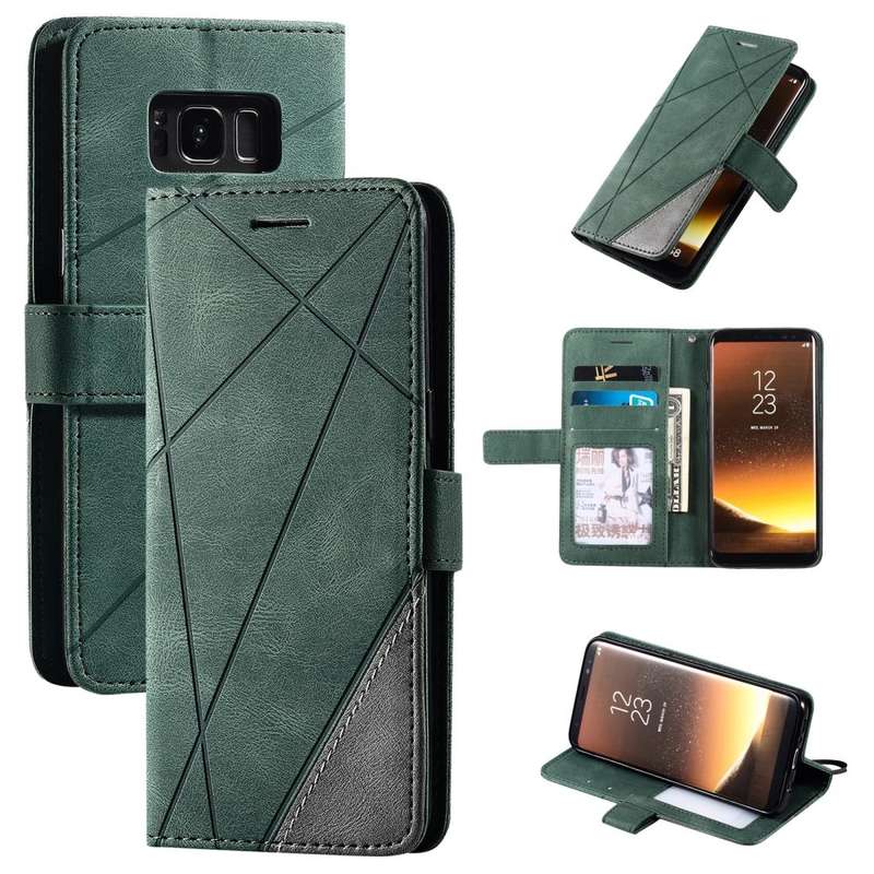 For Samsung Galaxy S8 Skin Feel Splicing Horizontal Flip Leather Case with Holder & Card Slots & ...
