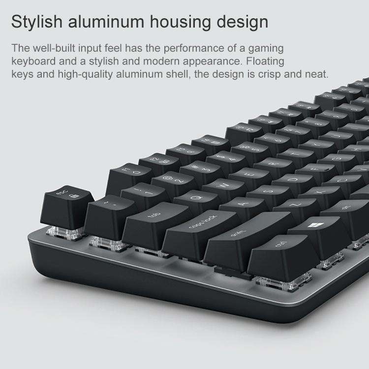 Logitech K835 Mini Mechanical Wired Keyboard, Green Shaft (White)
