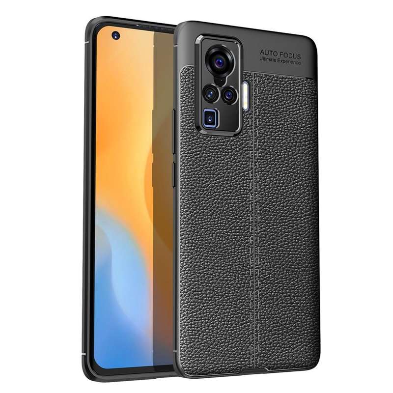 For VIVO X50 Litchi Texture TPU Shockproof Case(Black)