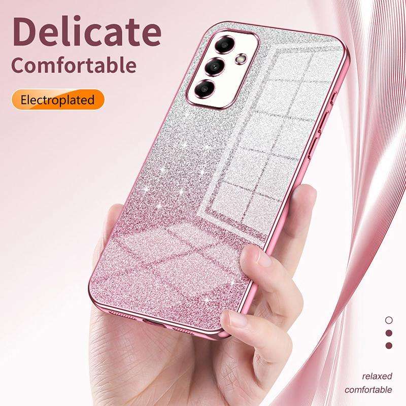 For Samsung Galaxy A54 5G Gradient Glitter Powder Electroplated Phone Case(Blue)