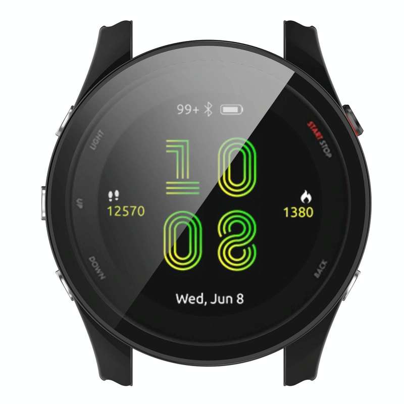 For Garmin Forerunner 255S PC Tempered Film Full Body Watch Case(Black)