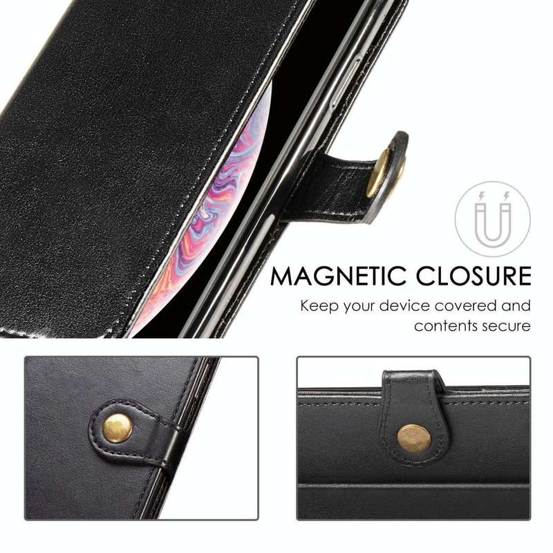 For Xiaomi Redmi 8 Retro Solid Color Leather Buckle Phone Case with Lanyard & Photo Frame & Card ...