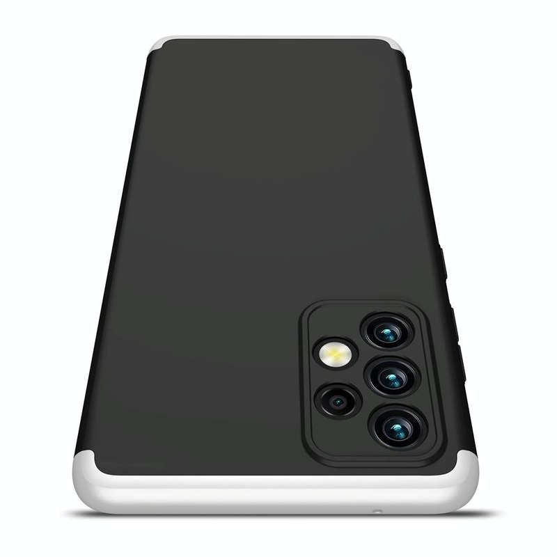 For Samsung Galaxy A72 5G / 4G GKK Three Stage Splicing Full Coverage PC Case(Black Silver)