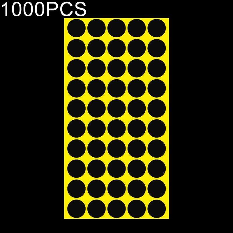 1000 PCS Round Shape Self-adhesive Colorful Mark Sticker Mark Label(Black)