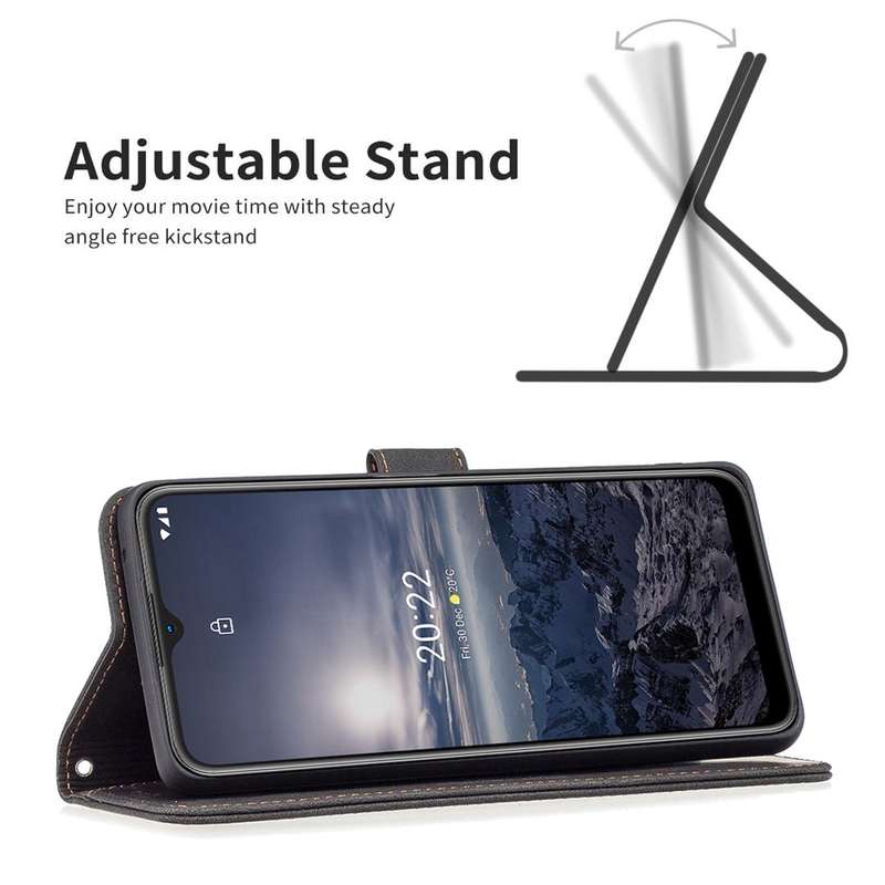 For Nokia G21 / G11 Magnetic Clasp RFID Blocking Anti-Theft Leather Case(Black)
