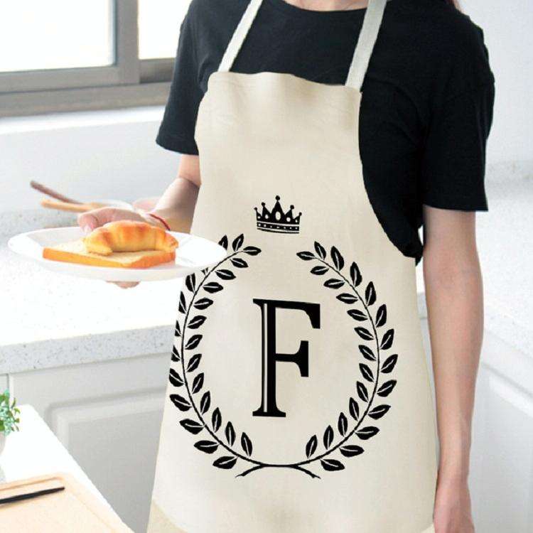 Creative Cotton Linen Sleeveless Letter Apron, Size:68x55cm(X)