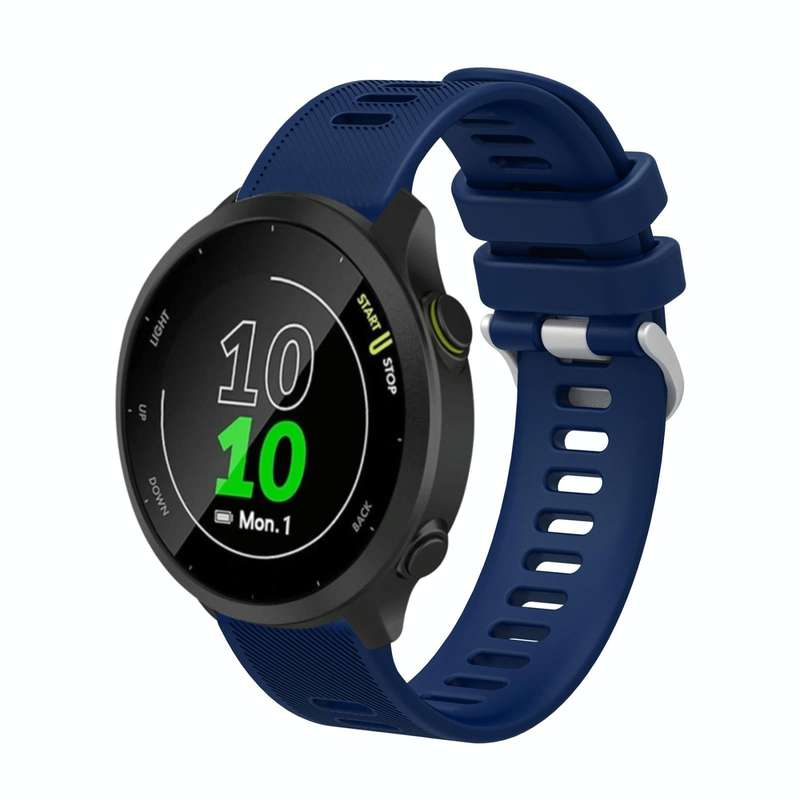 For Garmin Forerunner 55 20mm Silicone Twill Watch Band(Midnight Blue)