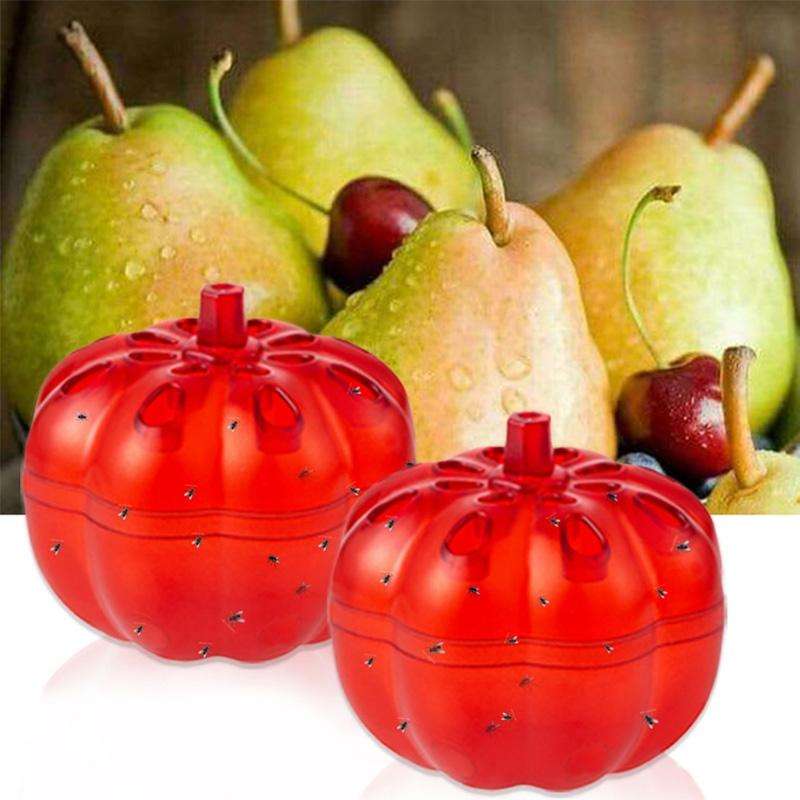 SK116 2pcs Small Pumpkin Fruit Fly Traps Fruit Flying Worm Catcher(Red)