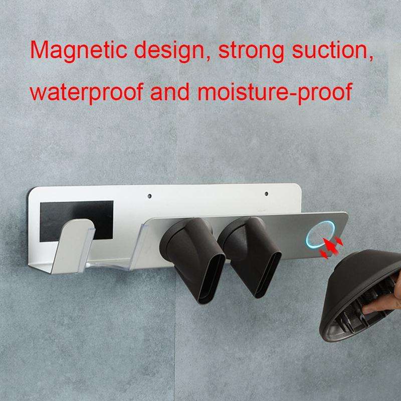 For Dyson Punch-free Wall-mounted Bathroom Hair Dryer Holder(Black)