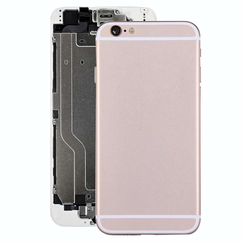 Full Housing Back Cover with Power Button & Volume Button Flex Cable for iPhone 6(Gold)