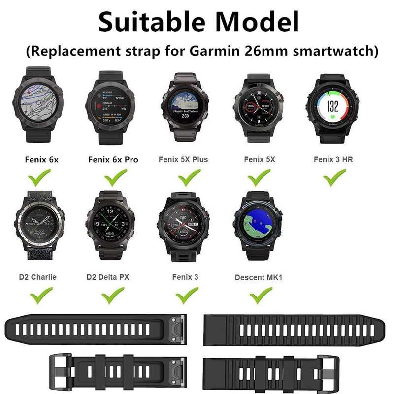 For Garmin Fenix 6 22mm Smart Watch Quick Release Silicon Watch Band(White)