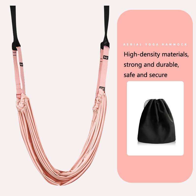 2 in 1 Home Yoga Hammock Indoor Stretching Sling Stretch Widening Yoga Strap + Door Buckle Storag...