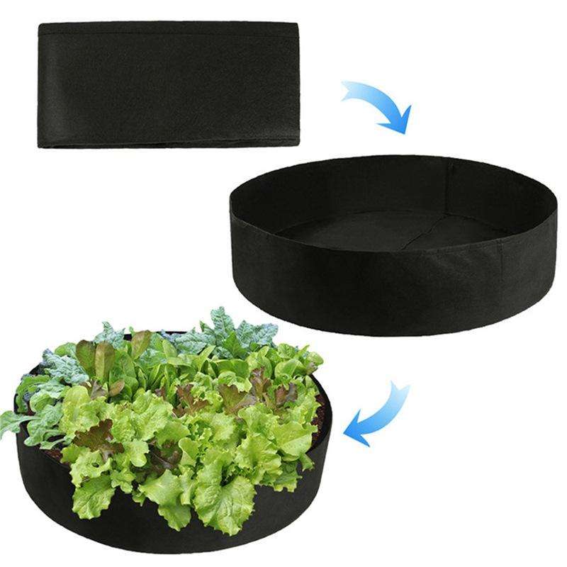 90x30cm 190L Felt Planting Barrel Indoor Outer Round Plant Bag Non-Woven Seedling Bag(Grass Green)