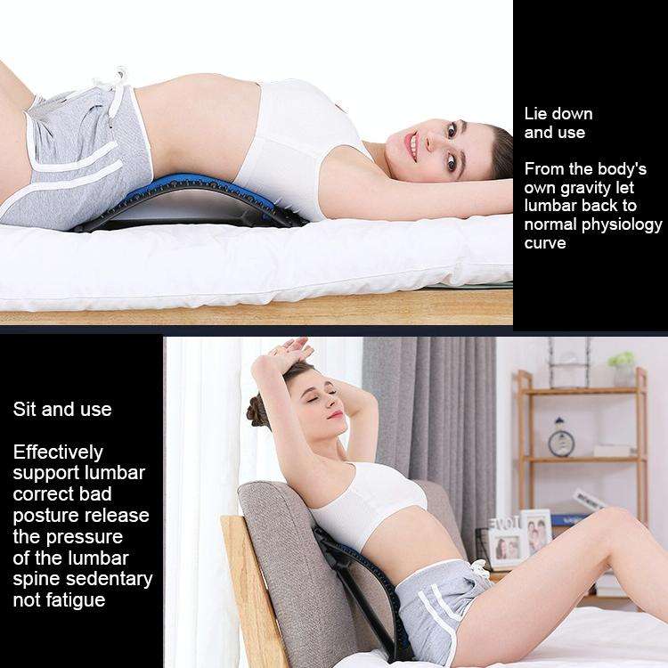 Lumbar Traction Stretching Device Posture Corrector Waist Support Spine Pain Relief Back Massage ...