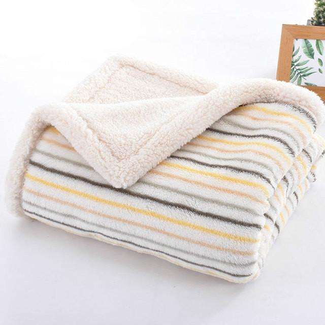 Winter Thick Double Layer Printed Lambskin Children Blanket Bedding, Size:100x150cm