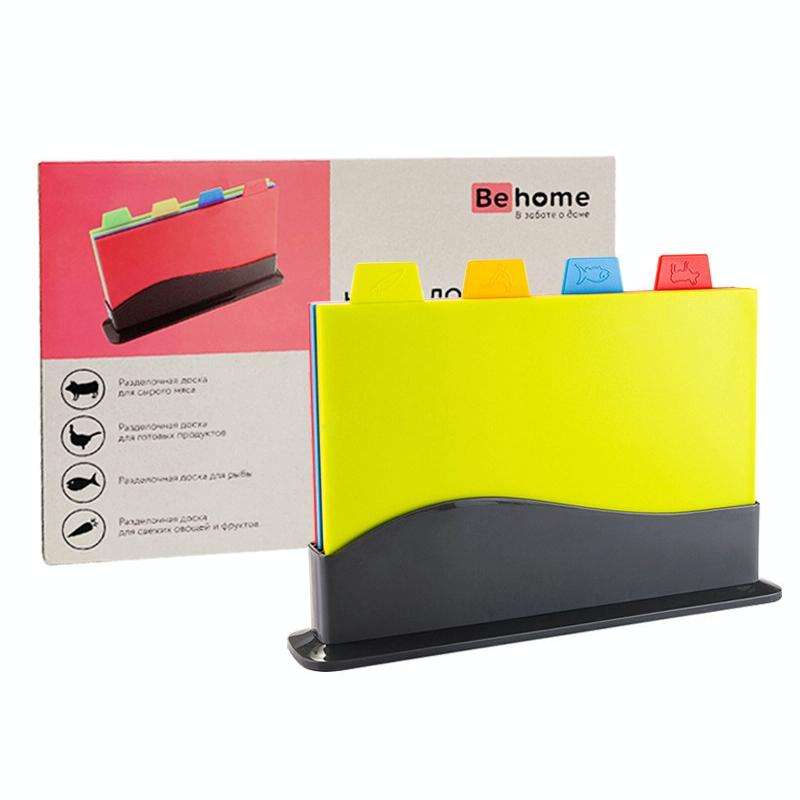 4 in 1 Classified Cutting Board Multifunctional Household Plastic Fruit Cutting Board Set, Style:...