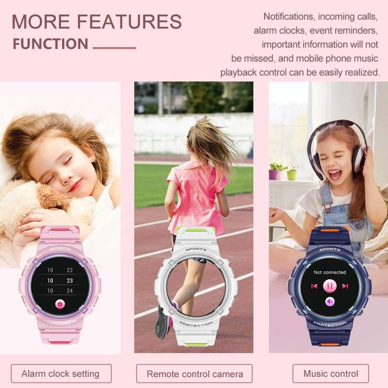 HT19 1.2 inch Round Screen IP68 Children Smart Watch, Support Sleep Monitoring(Black)