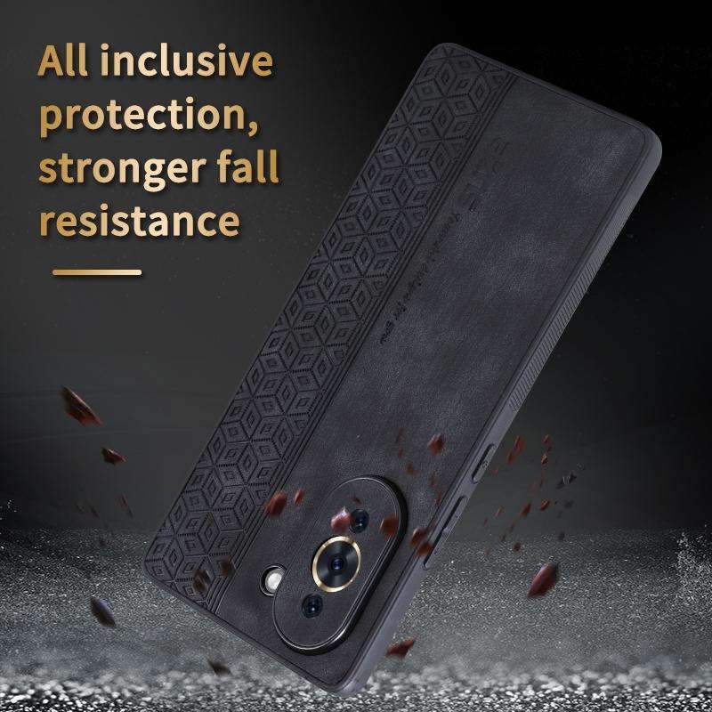 For Huawei nova 10 AZNS 3D Embossed Skin Feel Phone Case(Brown)