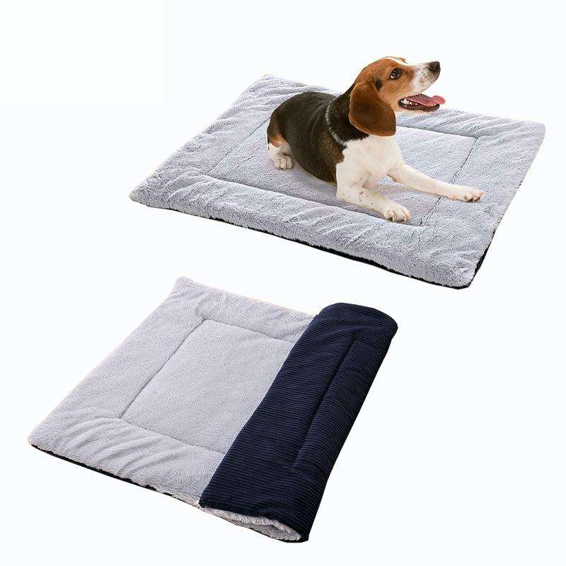 Double Sided Pet Mat Four Seasons Warm Dog Blanket,Size: S(Short Plush Pink)