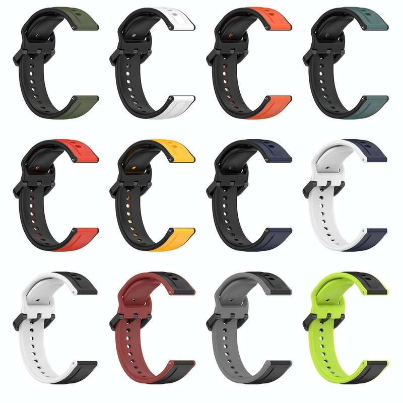 For Garmin Forerunner 265 22mm Convex Loop Two-Color Silicone Watch Band(Orange+Black)