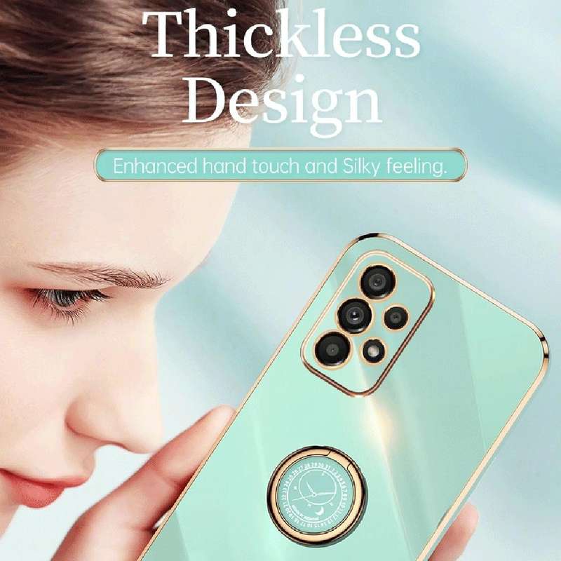For Samsung Galaxy A33 5G XINLI Straight Edge 6D Electroplate TPU Phone Case with Ring Holder(Min...