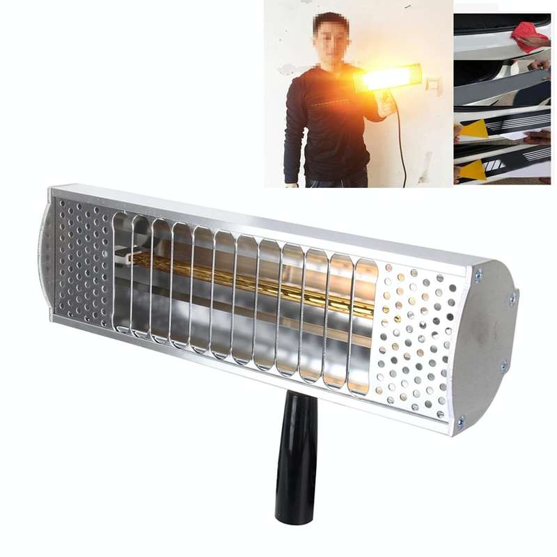 1000W Handheld Heat Light Infrared Dryer Spray Paint Heating Curing Lamp Baking Booth Heater, Cab...