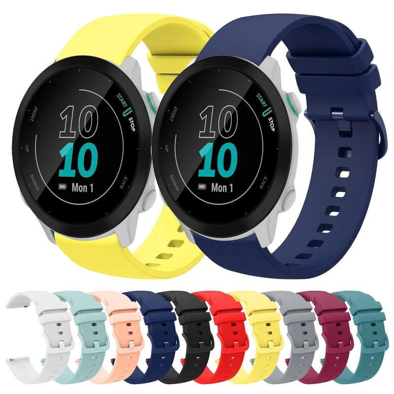 For Garmin Forerunner 55 20mm Solid Color Soft Silicone Watch Band(Grey)
