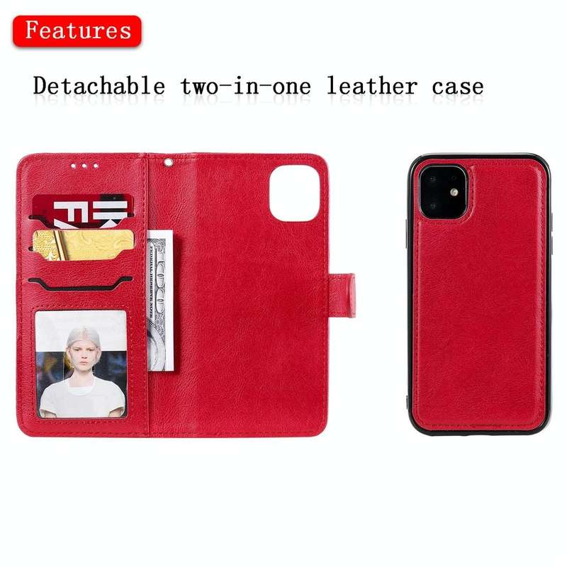For iPhone 11 Solid Color Horizontal Flip Protective Case with Holder & Card Slots & Wallet & Pho...
