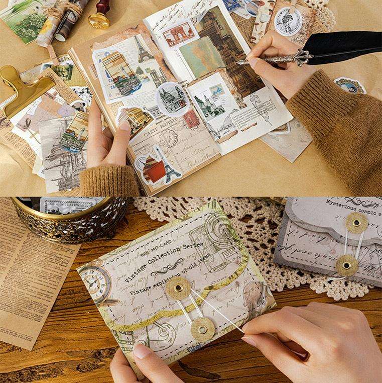 MMK17F Vintage Sticky Note Stickers DIY Handbook Material Set(Universe)