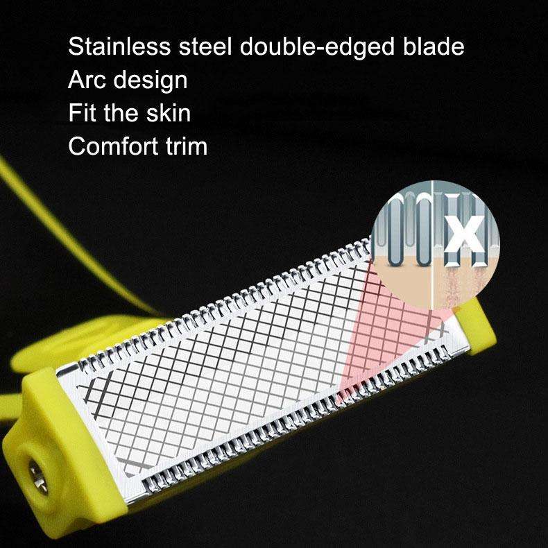 Electric Razor Portable USB Rechargeable Men Shaver(Yellow Black)