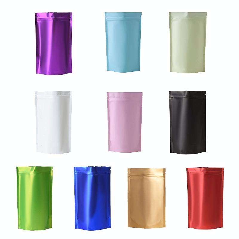 100 PCS/Set Matte Aluminum Foil Snack Stand-up Pouch, Size:14x20+4cm(White)