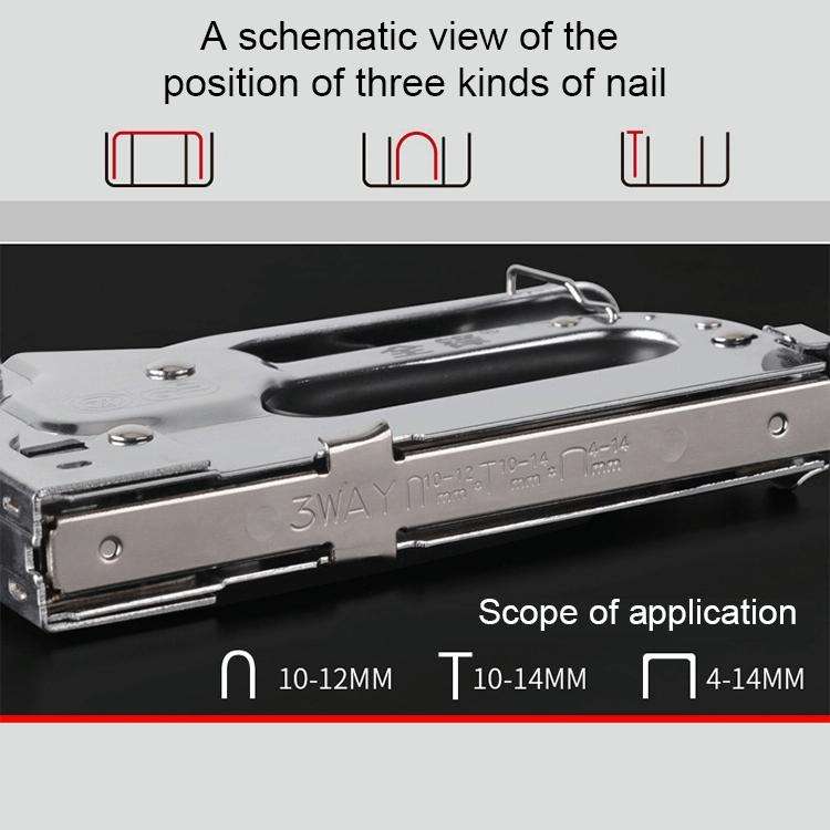 Nail Gun U Type / T Type / Door Type Nail Universal Nailer with Handle Case & 1000 PCS Nails
