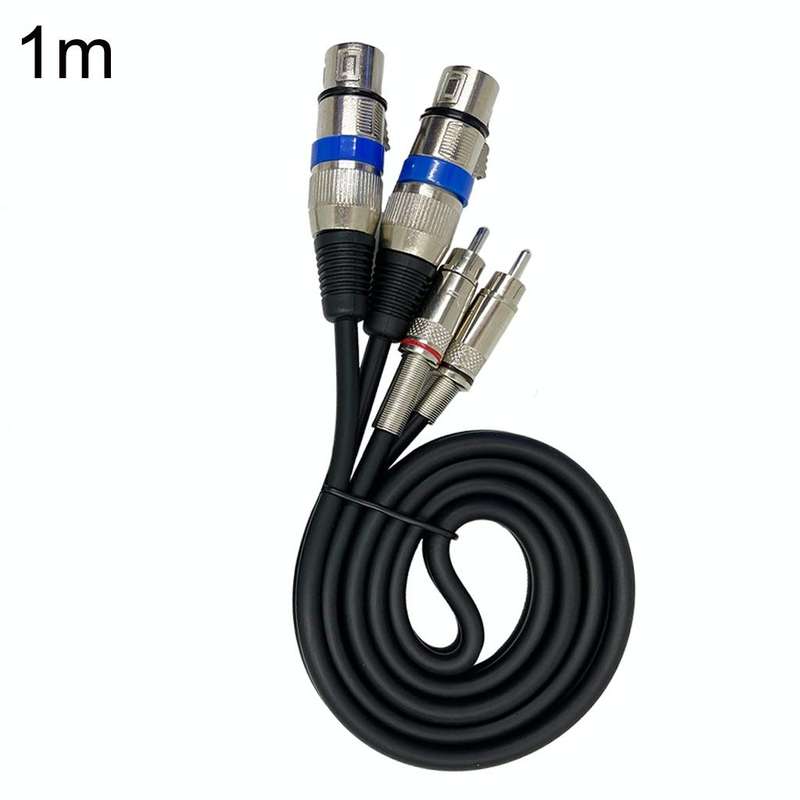 2RCA Male 2XLR Caron Female Speaker Audio Balance Cable, Length:0.5m