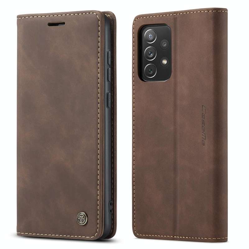 For Samsung Galaxy A73 5G CaseMe 013 Multifunctional Horizontal Flip Leather Phone Case(Coffee)