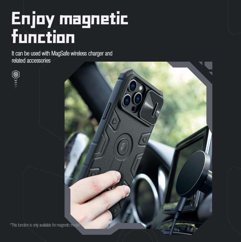 For iPhone 14 Pro Max NILLKIN CamShield Armor Pro Magnetic Phone Case(Black)