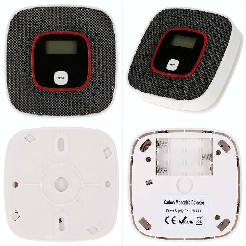 Carbon Monoxide Detector Gas Alarm Sensor Poisoning Gas Tester Human Voice Warning Detector with ...
