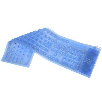 109 Keys USB 2.0 Full Sized Waterproof Flexible Silicone Keyboard (Blue)
