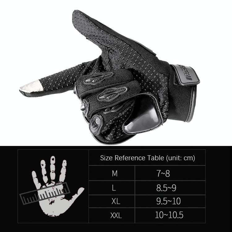BSDDP RH-A0107 Motorcycle Riding Anti-Fall Full Finger Gloves, Size: L(Black+Grey)