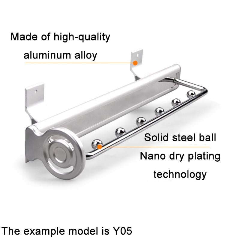 Y02 Extendable 12 inches Wardrobe Hardware Push-Pull Hanging Rod Clothes Rail