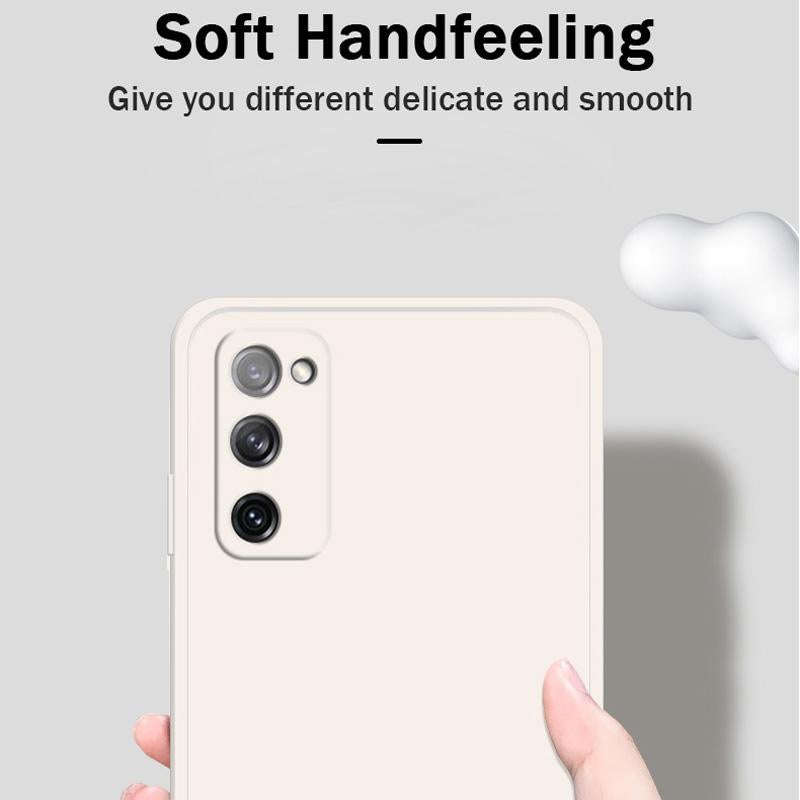 For Samsung Galaxy S20 FE Solid Color Imitation Liquid Silicone Straight Edge Dropproof Full Cove...