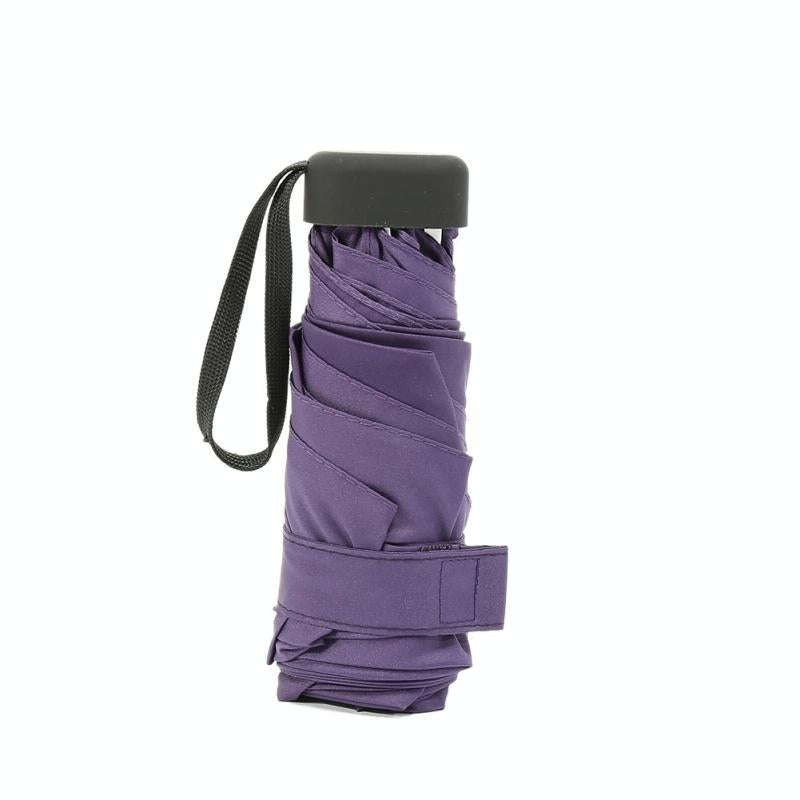 Mini Capsule Pocket Umbrella Windproof Foldable Travel Compact Umbrella(Purple)