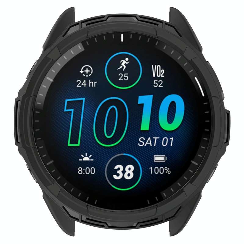 For Garmin Forerunner 965 Armor Hollow Watch Protective Case(Black)