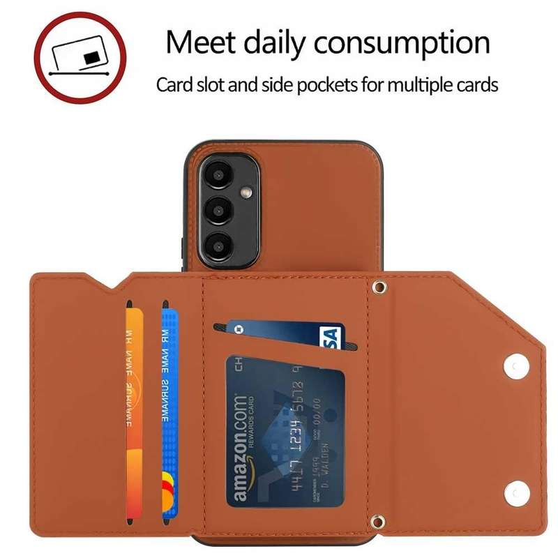 For Samsung Galaxy A24 4G Skin Feel PU + TPU + PC Card Slots Phone Case(Brown)